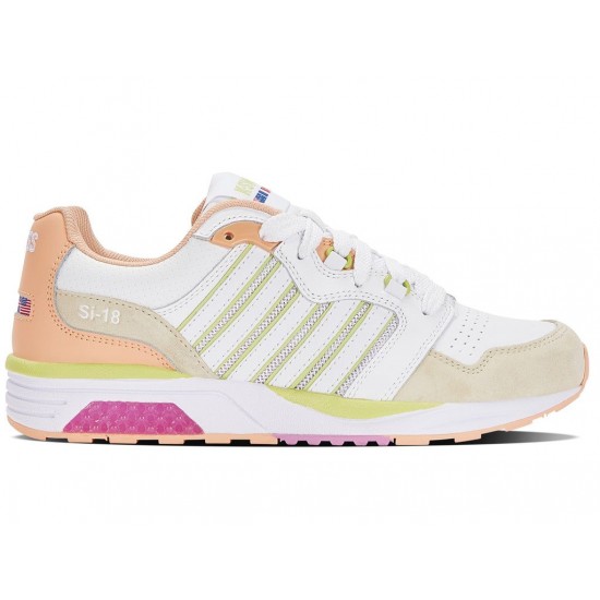 K-Swiss Si-18 Rannell White/Almost Apricot/Daquiri Green Women